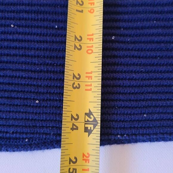 Tommy Bahama Womens Blue Sparkle Cotton Blend V Neck Sweater Small - Picture 8 of 11
